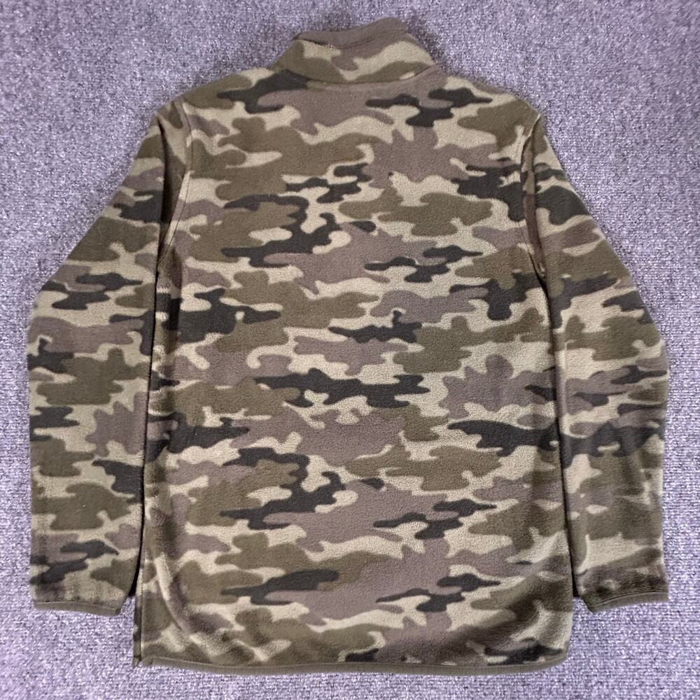 Eddie Bauer Camo Fleece Boys L 14/16 Green Brown100% Polyester Camouflage Jacket - Picture 2 of 9